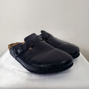 Birkenstock Boston Black Leather Clog EU Buckle Closed Toe Germany